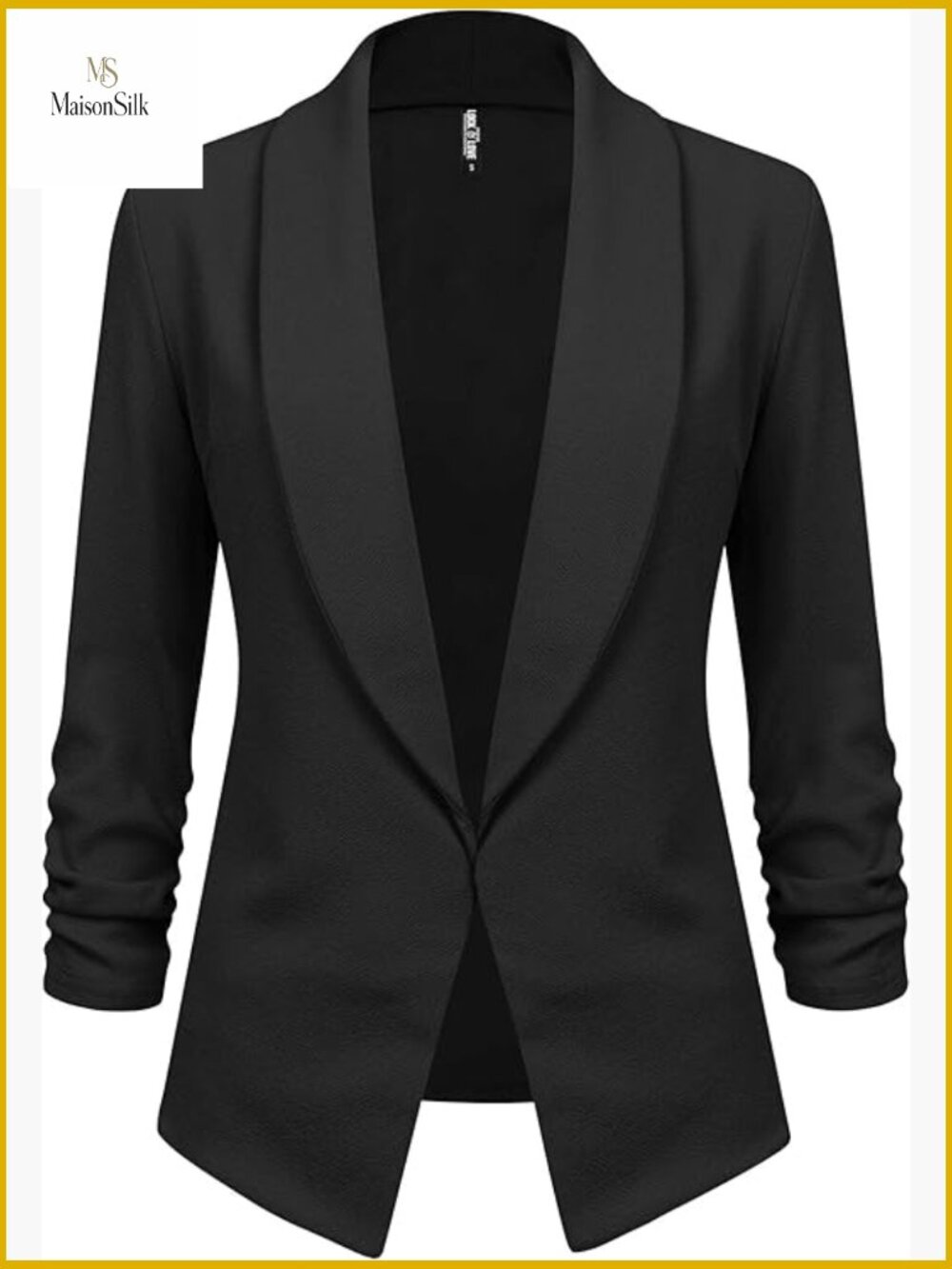 Large 3/4 Sleeve Blazer Cardigan Jacket Open Front Work Office